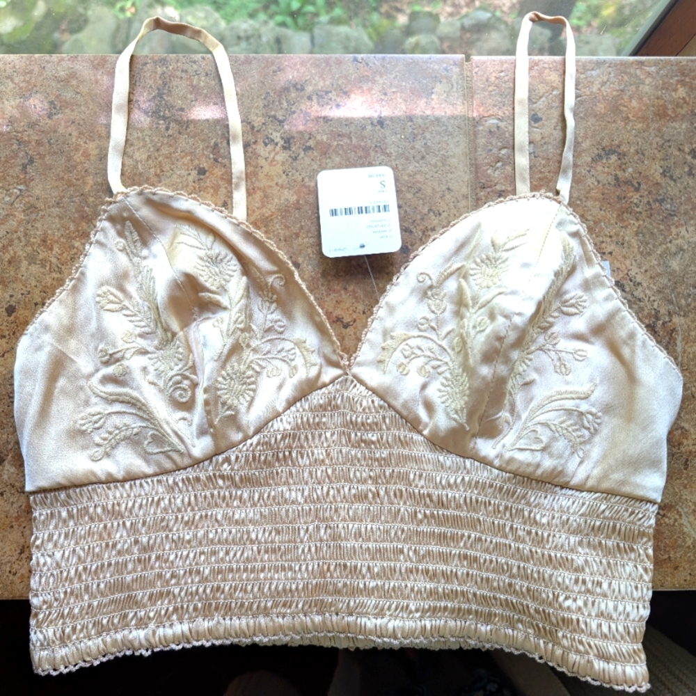 Free People Ivory Bralette/Cami Crop Top BWNT